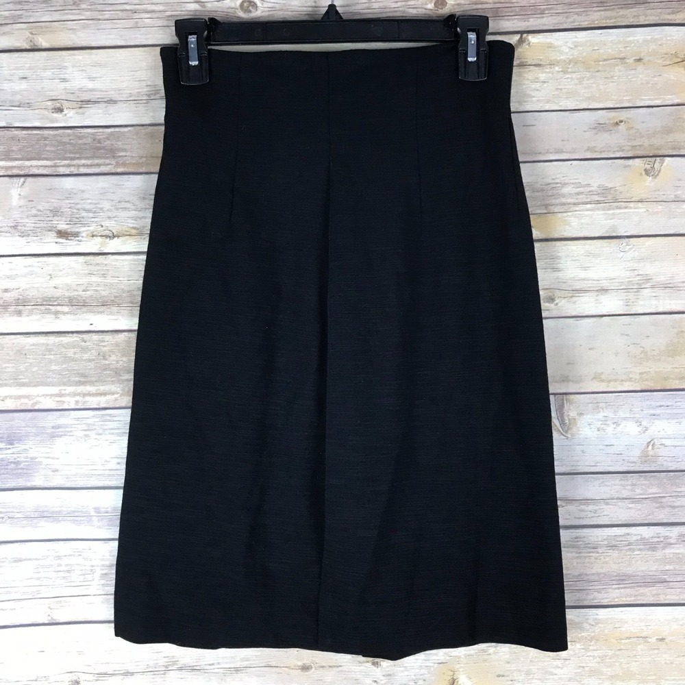 Diane Von Furstenberg Skirt Womens 4 Black Ponte Knit Stretch A-Line High Waist